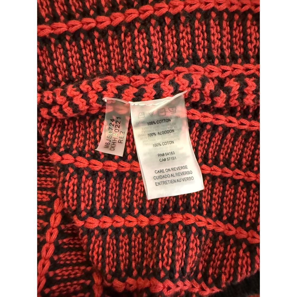 Calvin Klein Womens Small Cotton Cowl Neck Sweater‎ Red & Black - Picture 5 of 6